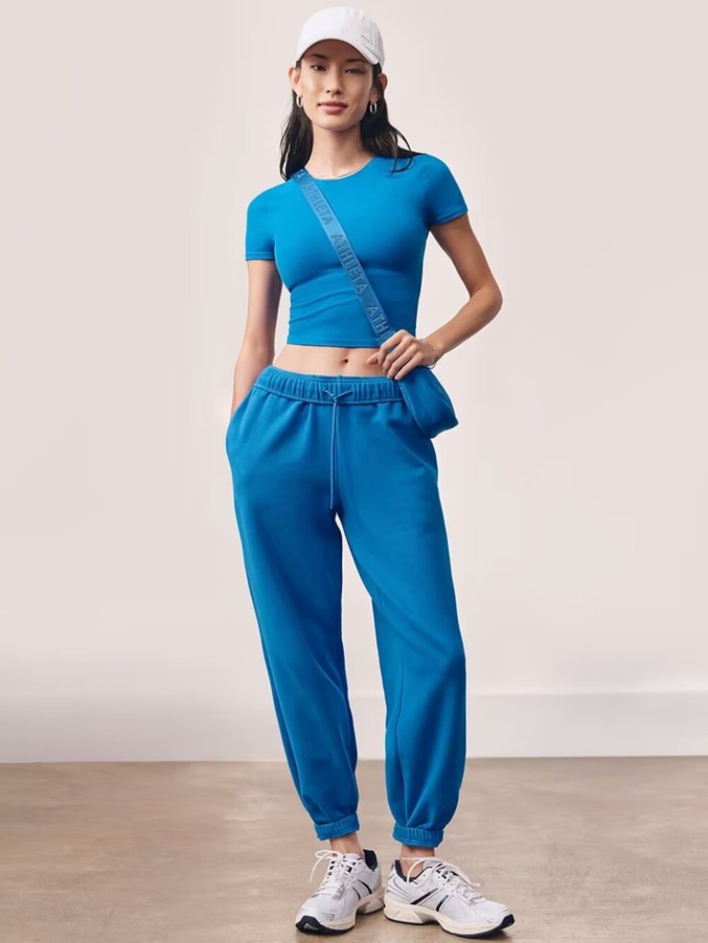 New Athleta S Forever Fleece Jogger Breaker Blue Small Regular